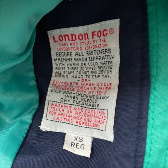 Vintage London Fog Green Full Zip Raincoat Women's Size XS Pockets Gorpcore - Picture 8 of 10